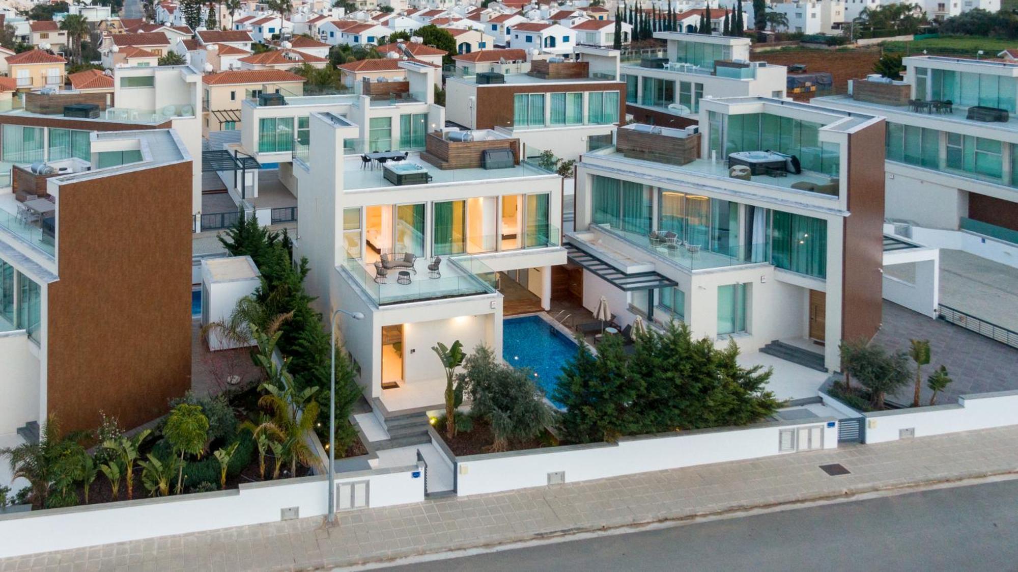Seaview Luxury Villa Jacuzzi & Pool! 2 Min Beach Πρωταράς Εξωτερικό φωτογραφία