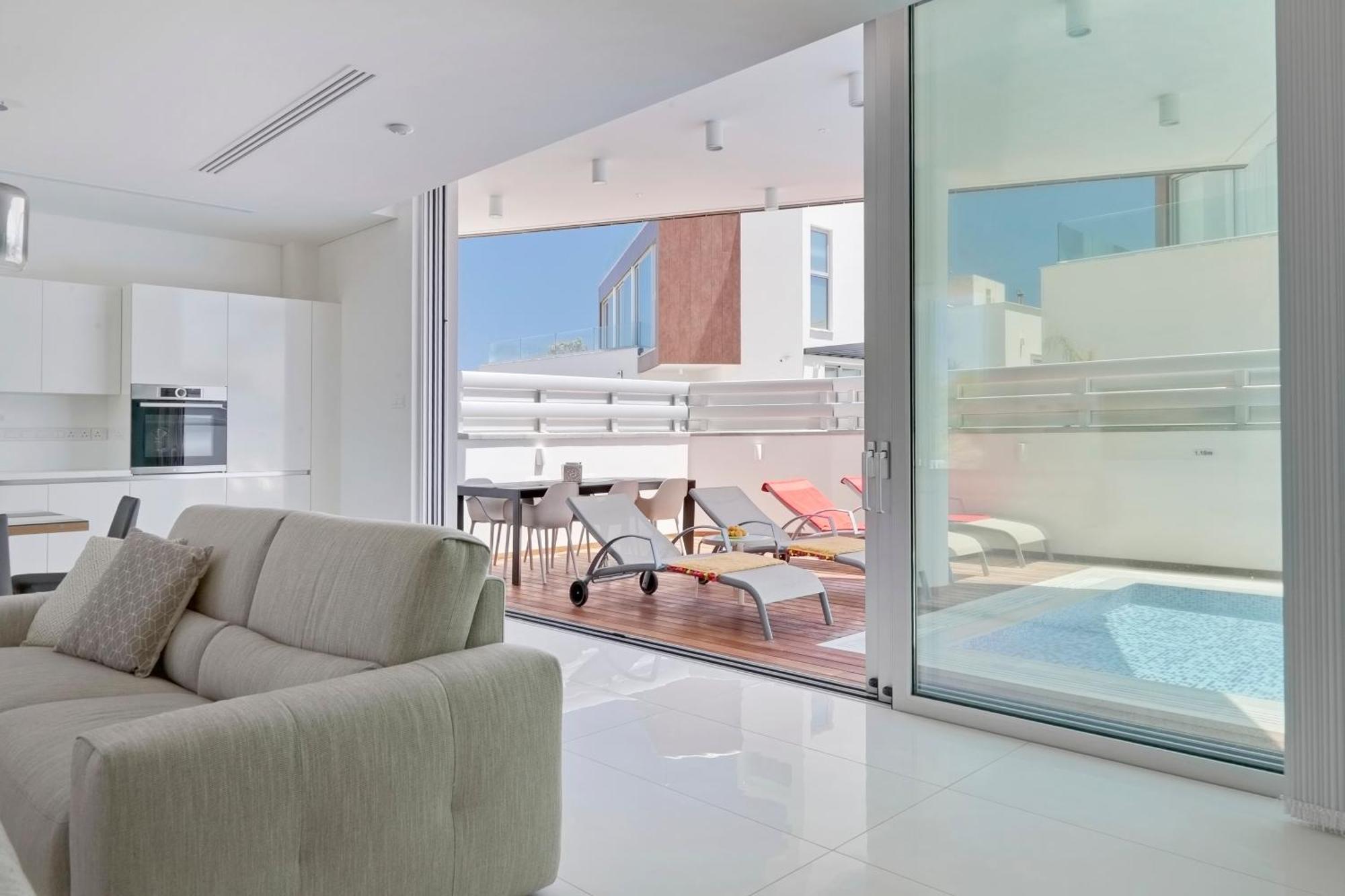 Seaview Luxury Villa Jacuzzi & Pool! 2 Min Beach Πρωταράς Εξωτερικό φωτογραφία