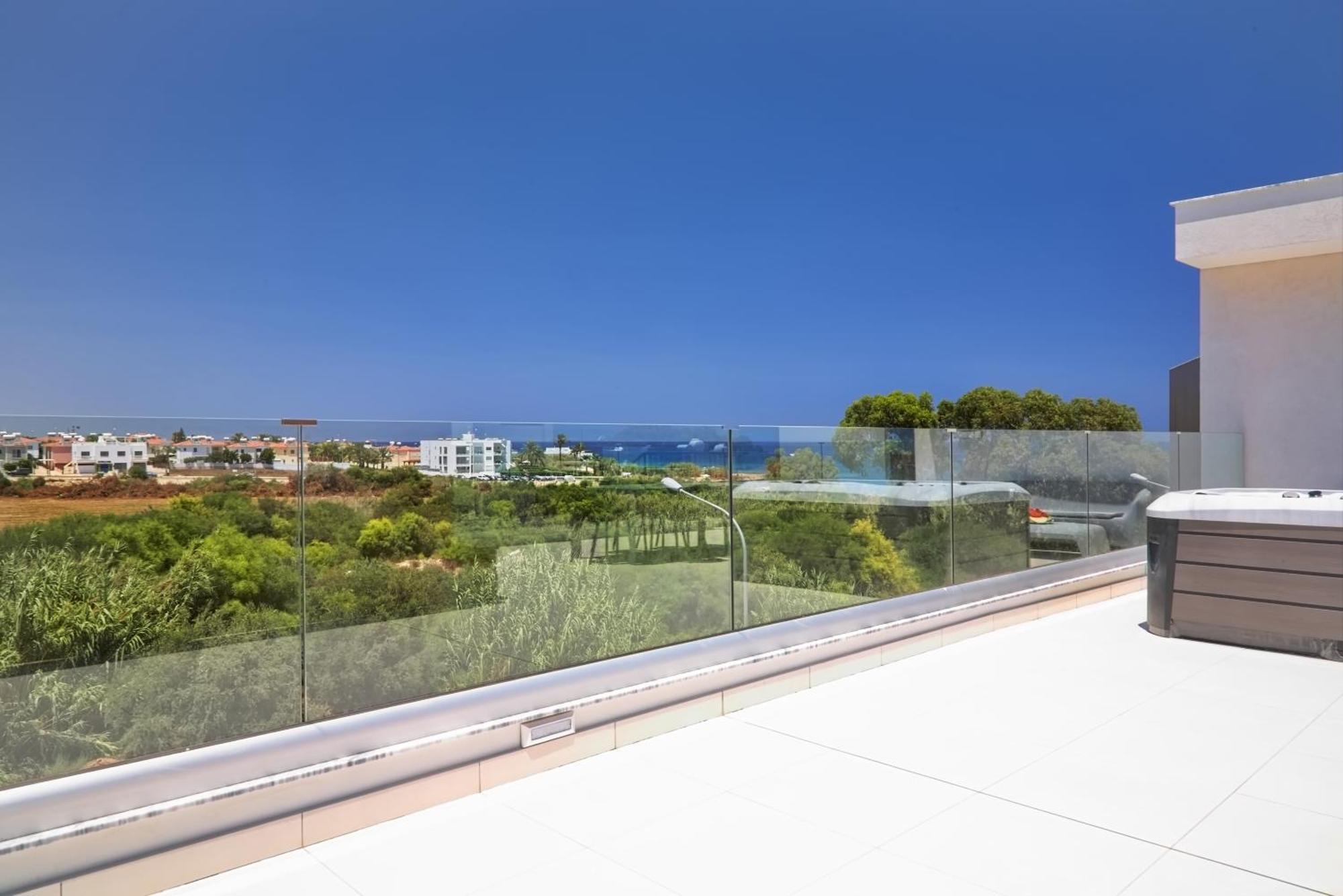 Seaview Luxury Villa Jacuzzi & Pool! 2 Min Beach Πρωταράς Εξωτερικό φωτογραφία
