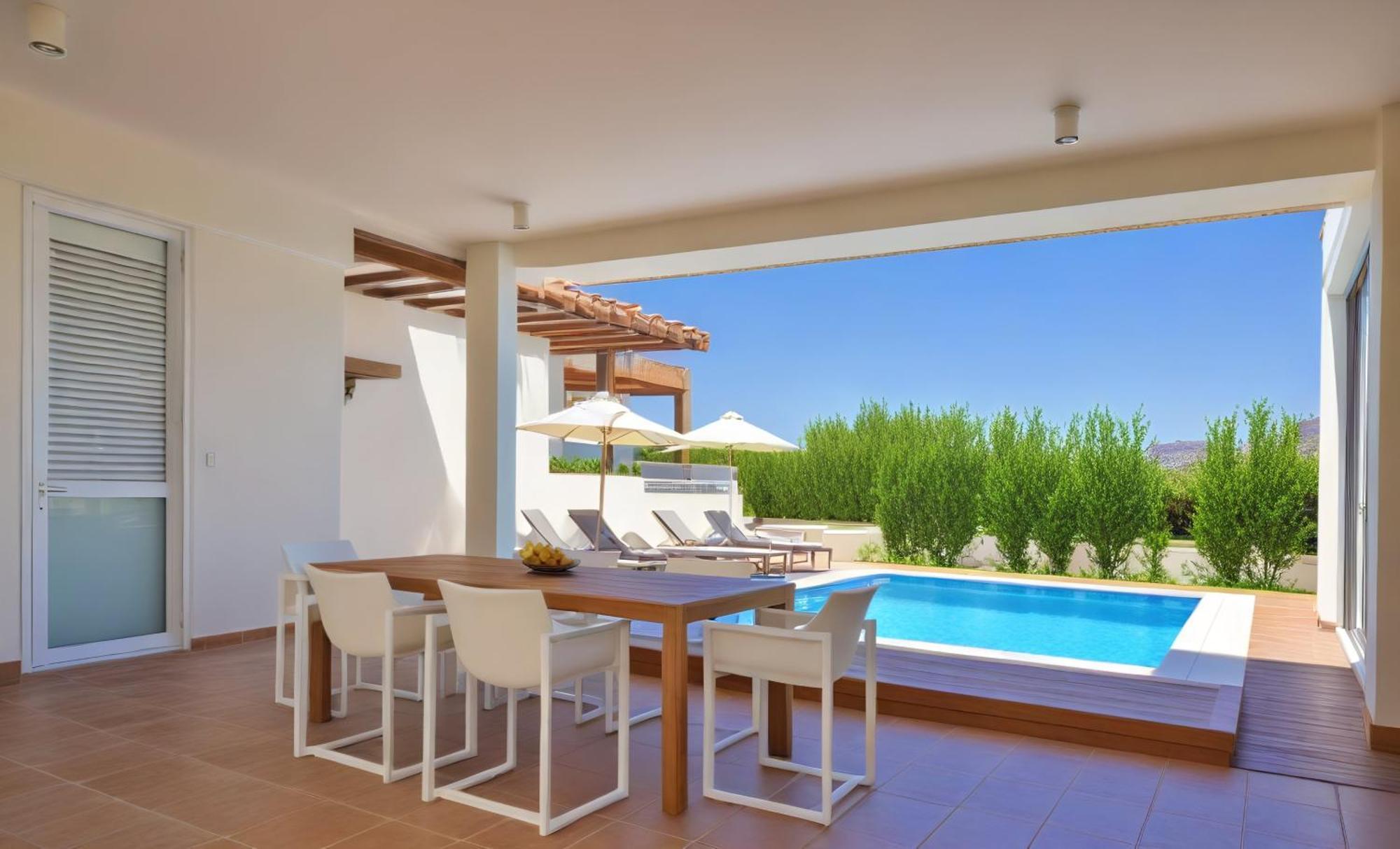 Seaview Luxury Villa Jacuzzi & Pool! 2 Min Beach Πρωταράς Εξωτερικό φωτογραφία